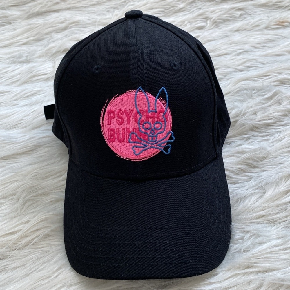 Psycho Bunny | Black Embroidered Skull Bunny Cap